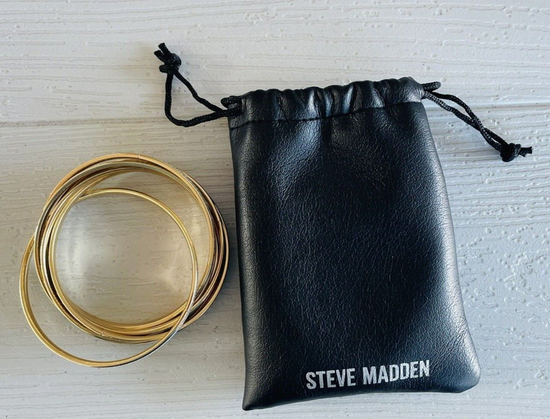 Steve Madden Six Interlocking Bangle Bracelets Go… - image 8