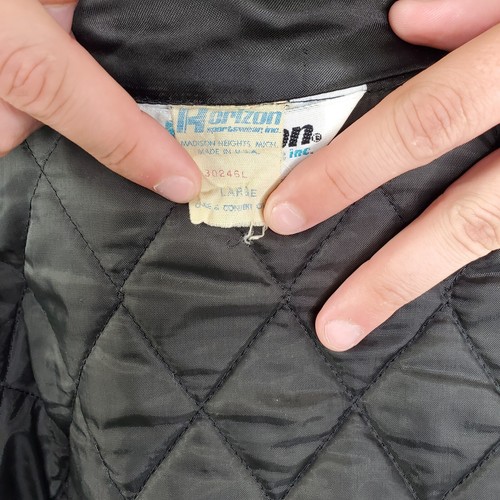 Chaqueta de Carreras Acolchada Negra De Colección Snap-On Horizon Ropa Deportiva Flank Drive Grande Usada en Excelente Condición - Imagen 9 de 10