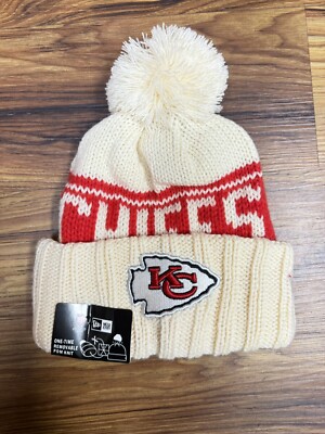 NFL Kansas City Chiefs Beanie Cuffed Fleece Lined KNIT POMPOM   