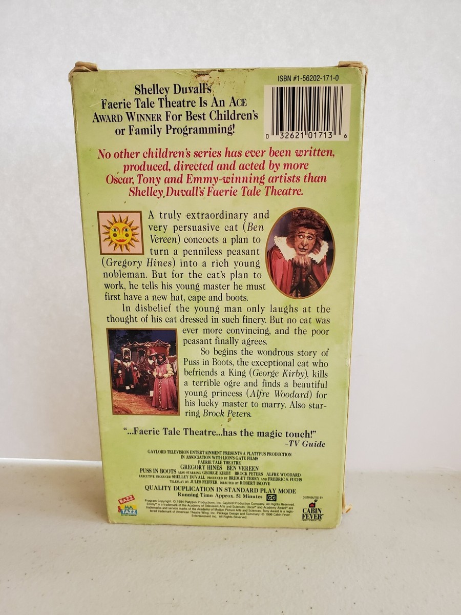 Shelley Duvall's Faerie Tale Theatre: Puss in Boots VHS Gregory