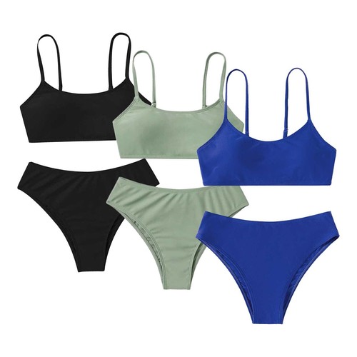 Girl's Two Piece Swimsuit Sport High Waist Bikini Set Bathing Suit Kids Bathing