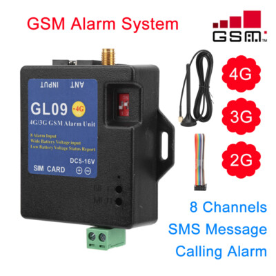 4G 3G 2G GSM Alarm System 8 Channels Home Security SMS Message Call APP DC 5-16V