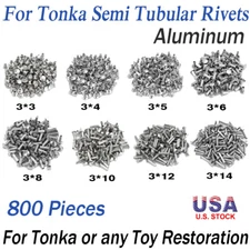For Tonka 1/8" Diameter Semi Tubular Rivets 800 Piece Super Assortment Toy Parts