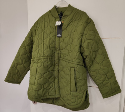 Damen Kurzmantel Treadbare in Größe 44, khaki Jacke Steppjacke Steppmantel