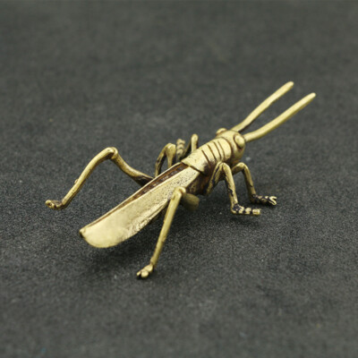 Brass Grasshopper Figurine Small Insect Statue House Ornament Animal Figurines
