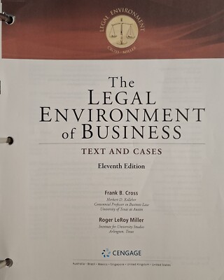 LEGAL ENVIRONMENT OF BUSINESS Loose Leaf