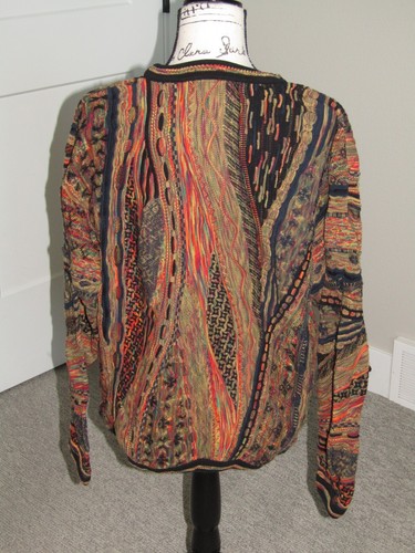 Tundra Sweater Men's XL 3D Knit Coogi Style Textured Pullover Crewneck Canada - Picture 6 of 9