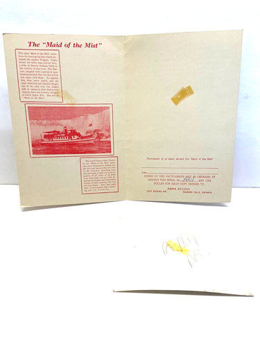 Vintage Niagra Falls 1950s "Maid of the Mist" Souvenir Photo Folder "by ABRA" - Picture 5 of 6