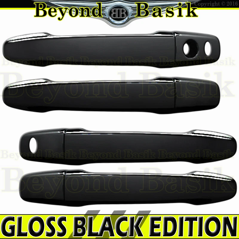 2008-2014 Mitsubishi Lancer GLOSS BLACK Door Handle COVERS W/SMK+Mirror Overlays - Image 4 of 4