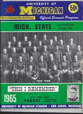 1965 Michigan State MSU vs Michigan football program National Champions Duffy