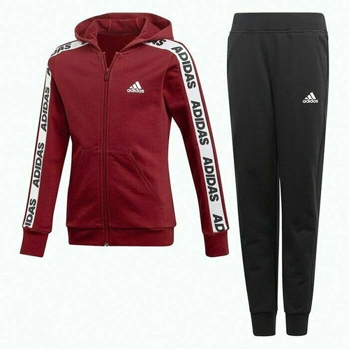 Adidas Chándal Niñas Conjunto Sudadera capucha de tela de algodón y  pantalones deportivos | eBay
