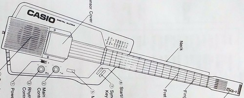 Casio DG-1 Digital Guitar Synthesizer Guitar Owner's / Operating Manual Book. - Picture 3 of 3