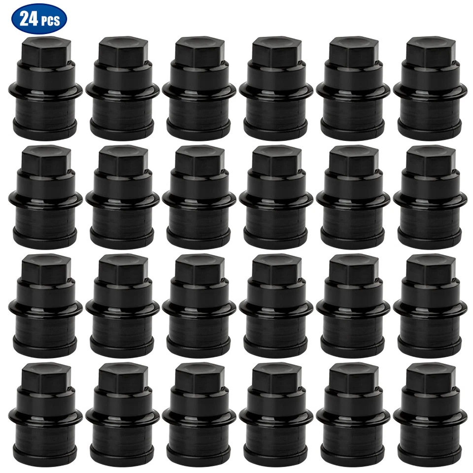 24PCS 12472838 15767268 Black Wheel Nut Covers For CADILLAC GMC 9597158 USA - Imagem 4 de 4