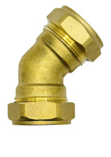 Brass Compression Fittings Elbows 15,22,28mm Size WRAS 45deg and 90deg