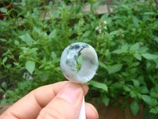 US 11 Certified Natural Grade A Blue Green Float Flowers Jade jadeite Ring 037