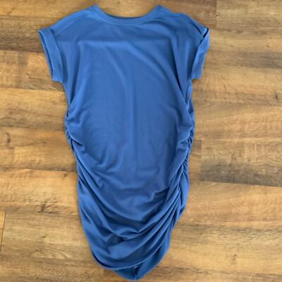 Cupio Crewneck Blue  Ruched Womens T-Shirt Dress Size M NWOT