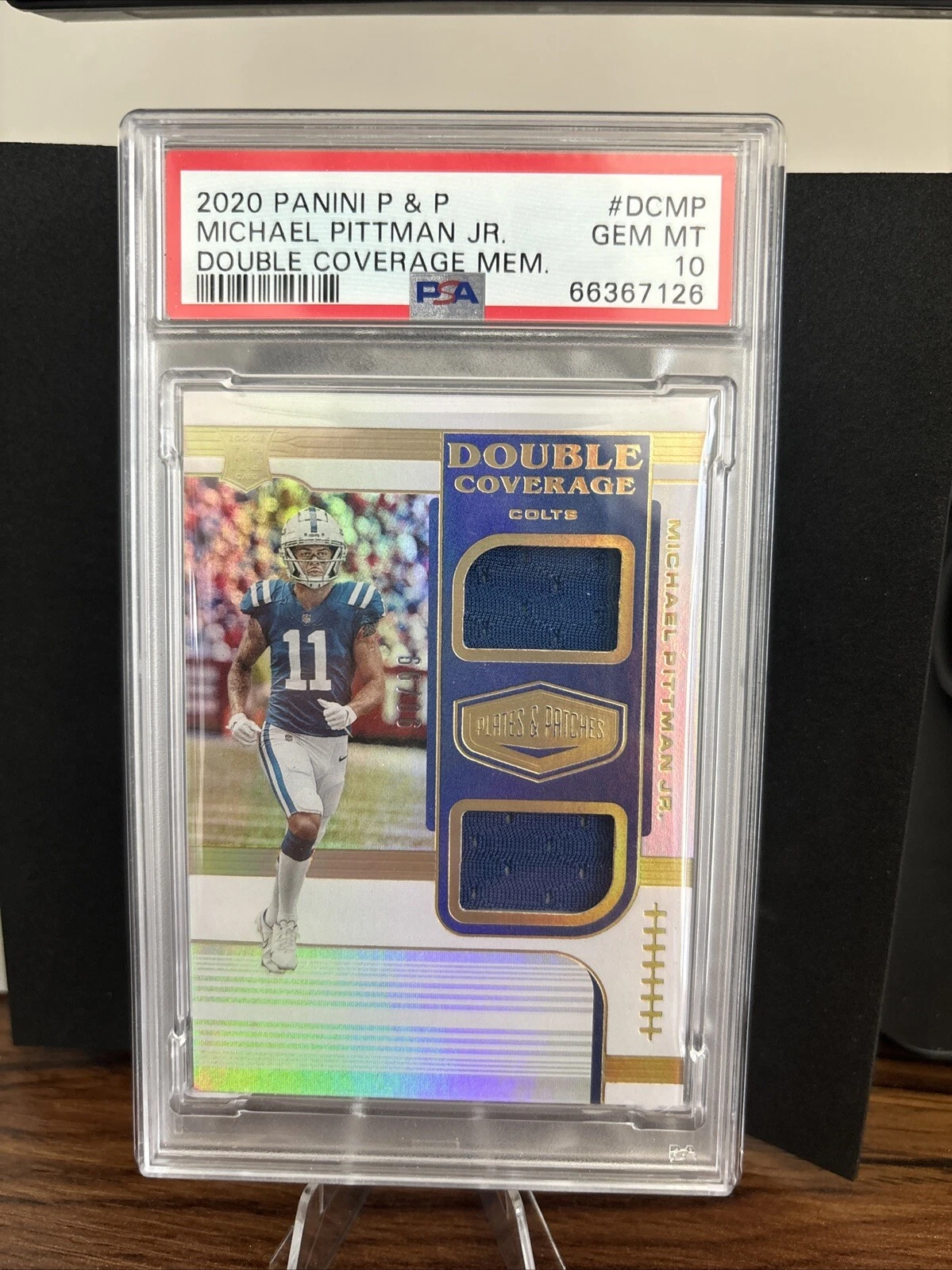 Michael Pittman Jr. Panini Plates & Patches Double Coverage Memorabilia #DCMP Base