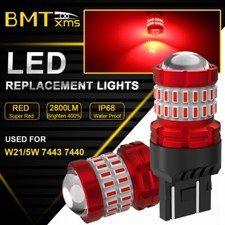 2pcs 7443 7440 Led Red Brake Stop Tail Parking Light Warning Bulb Super Bright