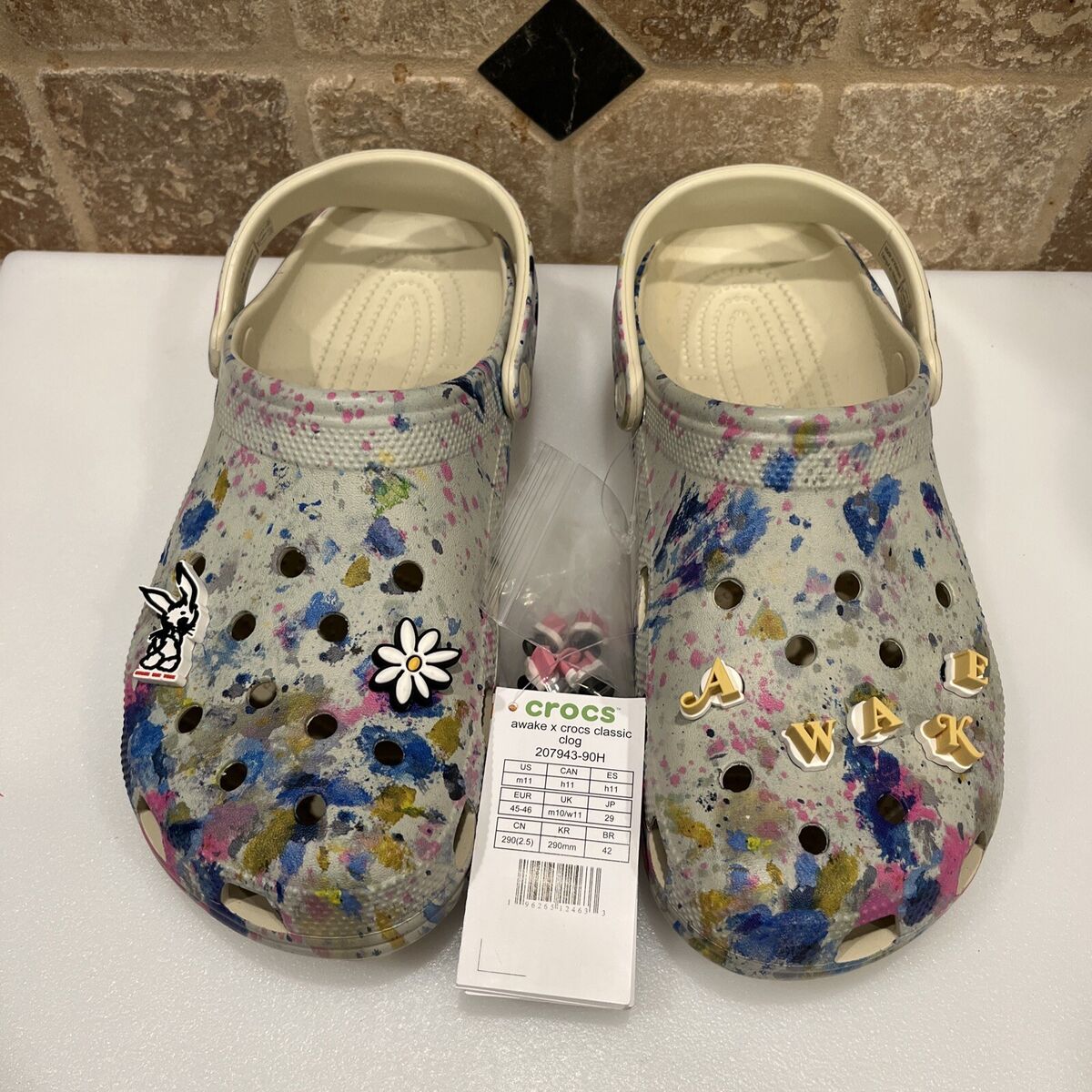 Crocs x Awake NY Classic Clog Clogs Paint Drip Men 12 US 46 Crocs x Awake NY Classic Clog Clogs Paint Drip Men 12 US 46