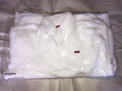 SUPREME White Polartec Half Zip Pullover size: M 100% Authentic IN HAND! FW19