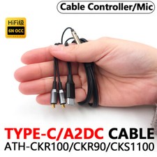 HiFi Occ A2DC Earphone Cable for Audio Technica ATH-CKR100 CKS1100is Mic Control
