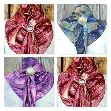 Wild Rag Scarf Western Cowboy Buckaroo Scarves Bandana Cowgirl Silky Paisley