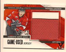 FREDERIK GAUTHIER IN THE GAME ITG FINAL VAULT GAME USED JERSEY PATCH 1/1