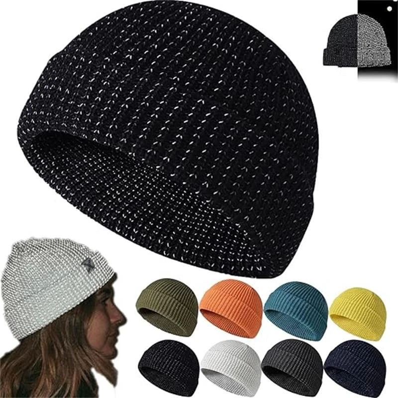 Reflective Beanie for Women Men, Flex Reflective Beanie hat - Image 3 of 4