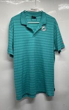 Nike Mens Green Miami Dolphin Collared Short Sleeve NFL Football Polo Shirt Sz L