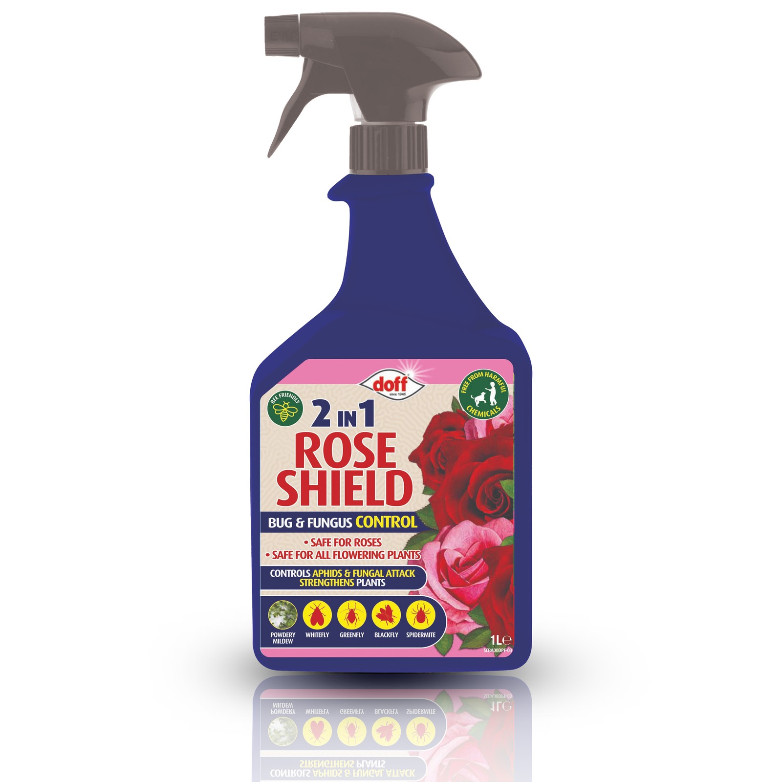 Doff 2 in 1 Rose Shield Bug and Fungus Control Ready Use Garden Spray 1 Liter