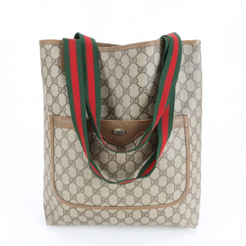 GUCCI GG Sherry Line 39 02 003 Leather Tote Bag Shoulder Brown Beige From Japan thumbnail 21