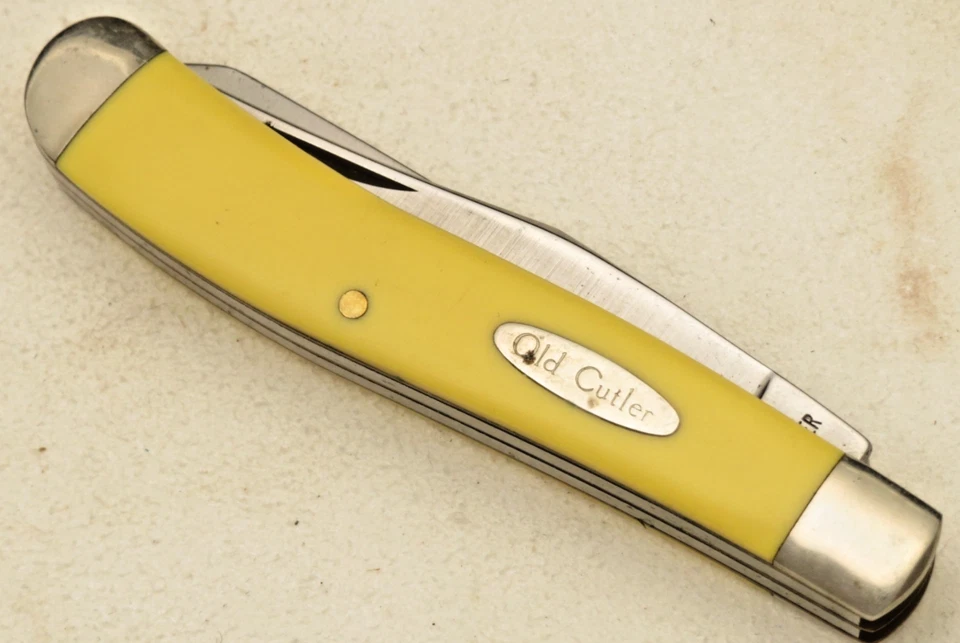 Faca de caçador vintage feita nos EUA COLONIAL KNIFE CO - OLD CUTLER - Alças amarelas - Imagem 4 de 4