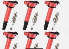 6 Pack UF487 Ignition Coils and Iridium Spark Plugs Coil Pack Kits Compatible wi