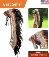 Large Indian Chief Headdress - Feather War Bonnet Costume