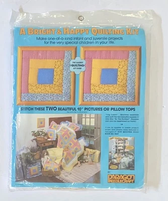 VTG Paragon Needlecraft Patchwork Quilt Kit For Two 10" Pictures Or Pillow tops - Image 1 of 4