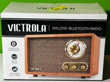Victrola Willow VRS-2800 Retro Wood Bluetooth FM/AM Radio with Rotary Dial