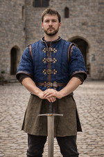Medieval Gambeson Blue Quilted Armor LARP Reenactment Costume