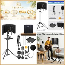 Microphone Isolation Shield Pop Filter Tripod Stand Foldable Triple Sound