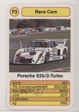 1986 Ace Trumps Race Cars Porsche 935/2-Turbo #F3 0a3