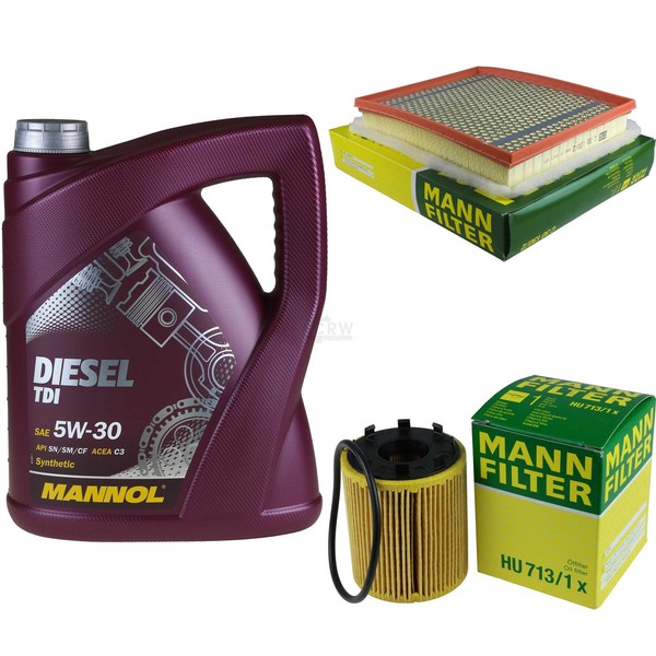 MANN-FILTER Inspektionspaket 5L Mannol Diesel Tdi 5W-30 FüR Opel Astra H 1.3-image