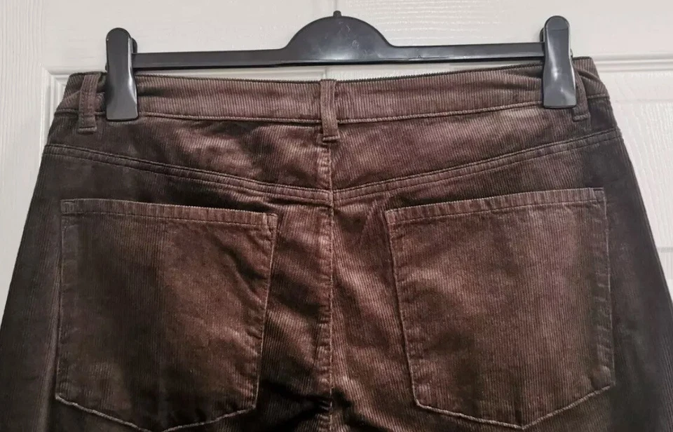 M&S Cord Corduroy Trousers Stretch Wide Leg Jeans High Waist - Image 3 of 4