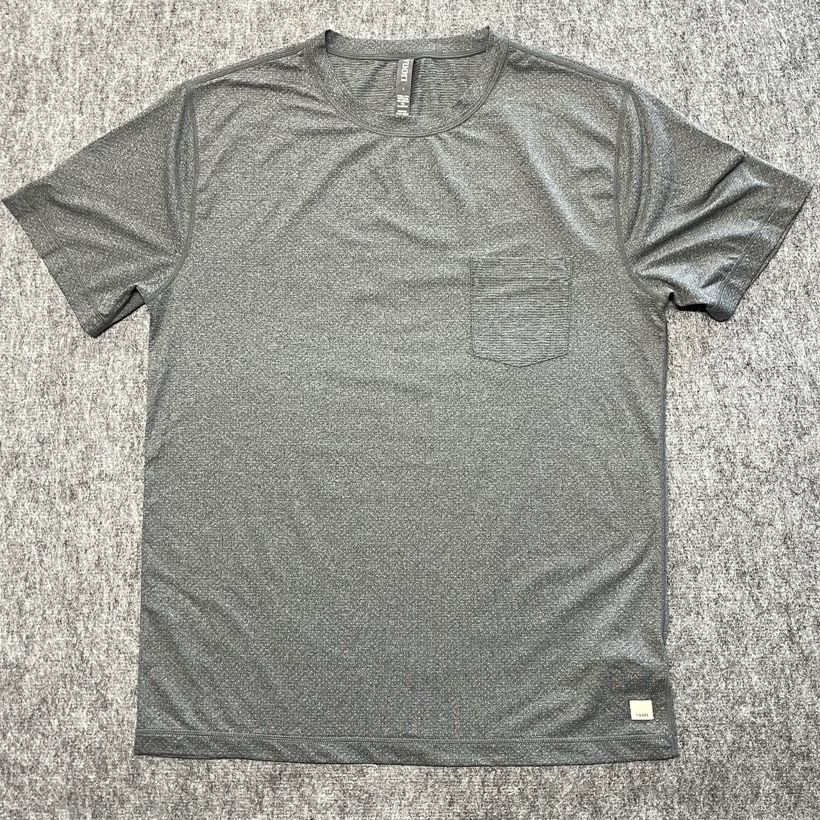 Vuori Men's Performance Pocket T-Shirt Large Gray Short Sleeve Tee V109