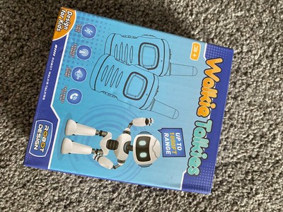 1000 Fuß Reichweite 2 Stück Walkie Talkies für Kinder Kinder Roboter Design - Blau Neu