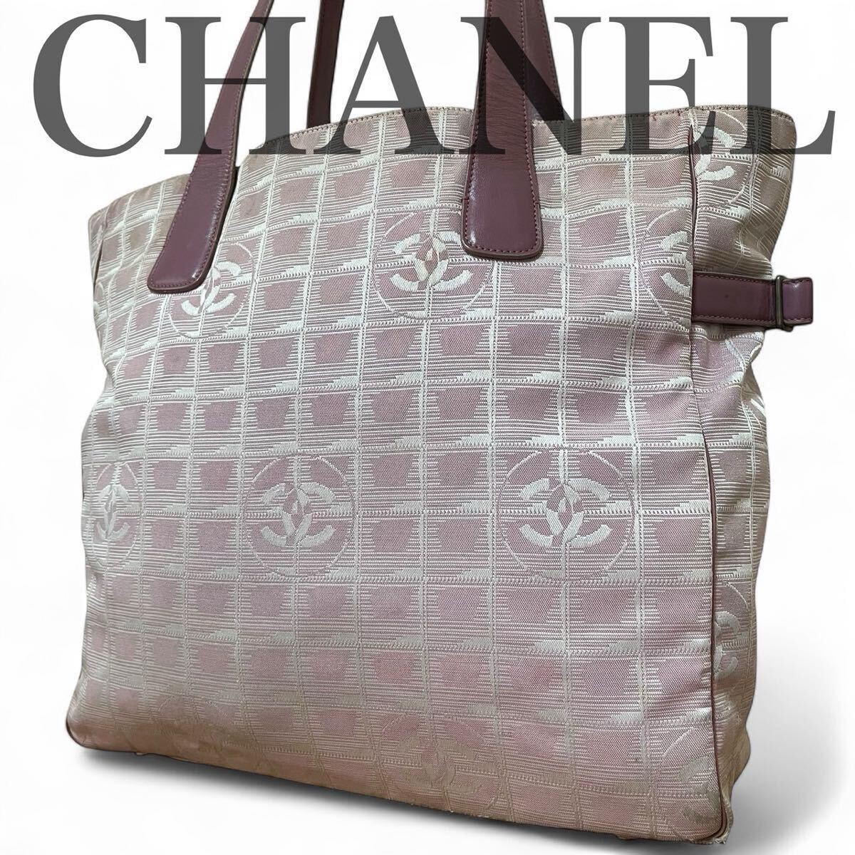 CHANEL New Travel Line Pink Tote Bag with Seal Standard A4 Storage Shoulder Bag