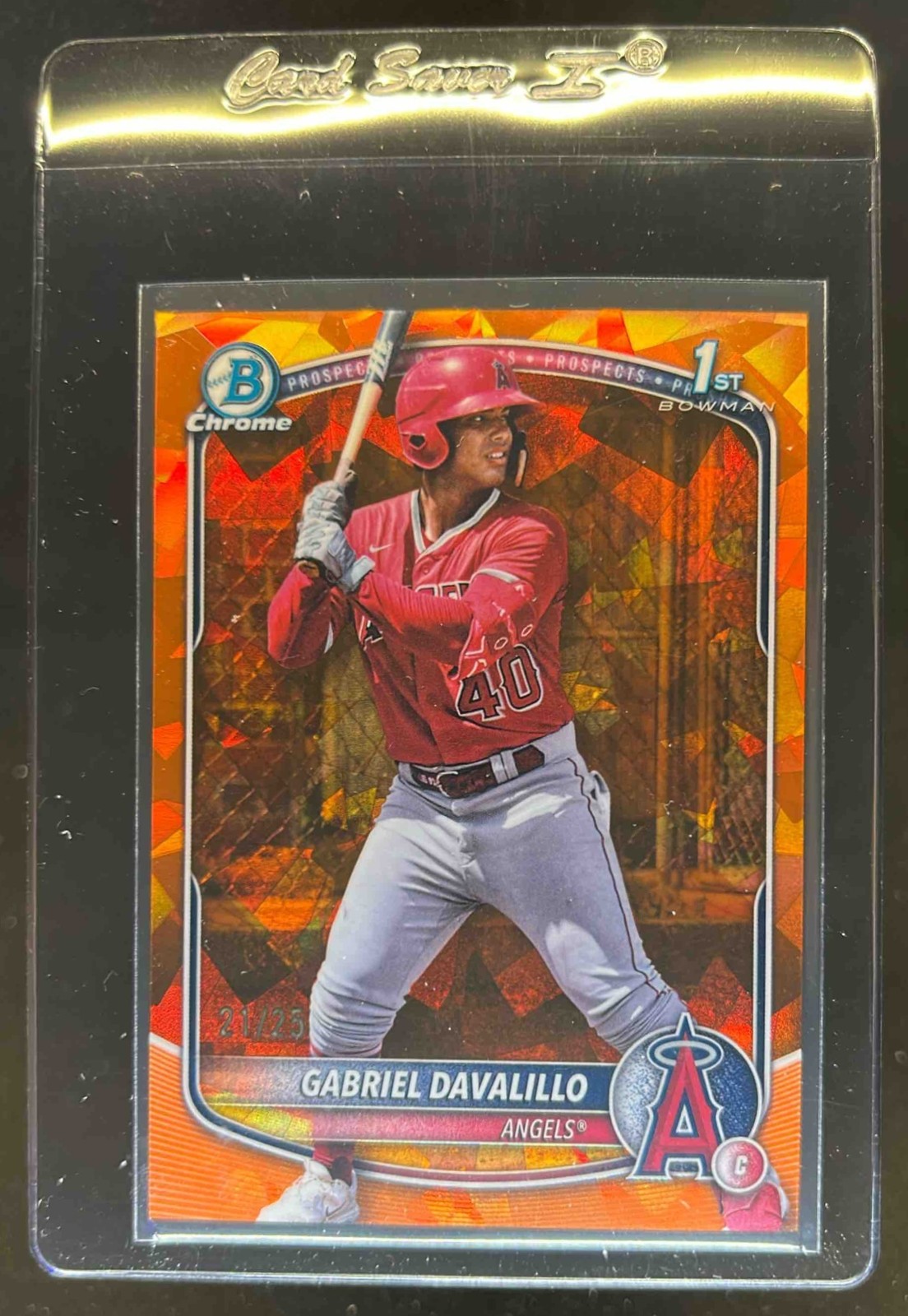 2025 Bowman Chrome Sapphire Gabriel Davalillo Orange Refractor 1st #/25