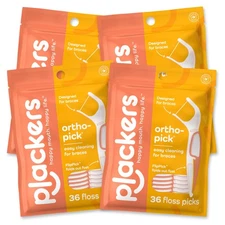 Orthodontic Floss Picks for Braces, Fold-Out Design, 36 Count Pack
