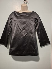 Marc Jacobs 100% Silk Black Tunic Top Pockets Women's Sz 2 Classic Party Evening