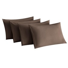 Brown Pillow Cases Standard Size Set of 4,Envelope Design Super Soft, 20X26 In