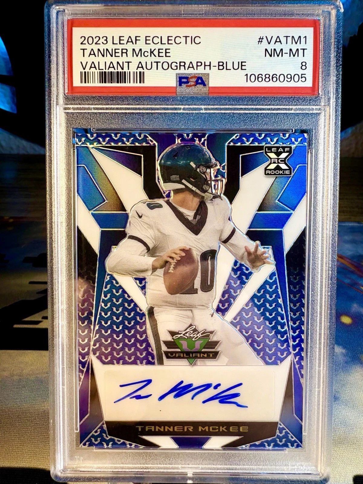 Tanner McKee Leaf Eclectic Valiant Autographs #VATM1 Blue