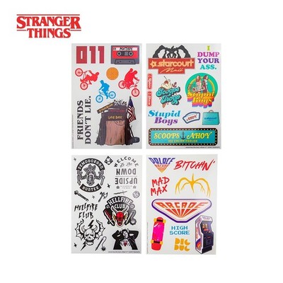 Stranger Things Temporary Tattoo Sticker Set 4 Sheets Cosplay Party Gift
